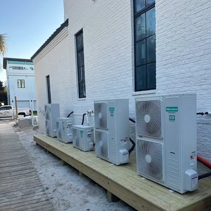 Coastal rooftop HVAC condensers with ocean horizon — Affordable Air Service