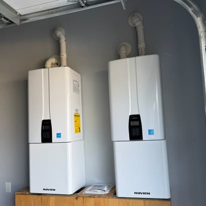 Dual Navien tankless water heaters installed side by side — Affordable Air Service